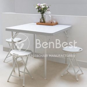 Benjia-mesa de comedor plegable de plástico para exteriores, restaurante cuadrado, color blanco, 86cm, precio de fábrica - Product Image 6