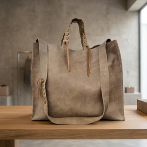 Sac à main de style farmhouse en cuir 100% véritable, grande capacité, fermeture éclair durable, imperméable, antivol, léger, avec bandoulière - Product Image 1