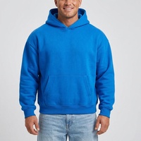 Sweat à capuche en molleton bouclette avec logo brodé personnalisé, 100 % coton, coupe ample, pour homme, fabricant de vêtements en marque privée