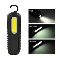Lampe de réparation automobile rechargeable avec base magnétique et crochet, lampe de travail LED COB portable avec indicateur de niveau de batterie