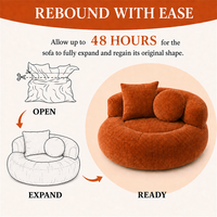 Bestseller Nest-Stuhl Sofa Sitzsack-Sofa in einer Box Ohne Montage Rund Rostorange Edles Möbelstück für Innen-Gesprächsbereiche