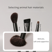 Lot de 10 pinceaux de maquillage en poils synthétiques, poils naturels, logo personnalisé, manche en plastique noir à dégradé, ensemble de pinceaux de maquillage