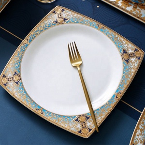 Service de table de luxe en porcelaine de qualité supérieure avec bordure dorée, vaisselle royale pour restaurant, porcelaine fine vintage Jcd100, vaisselle de luxe en porcelaine fine - Product Image 4