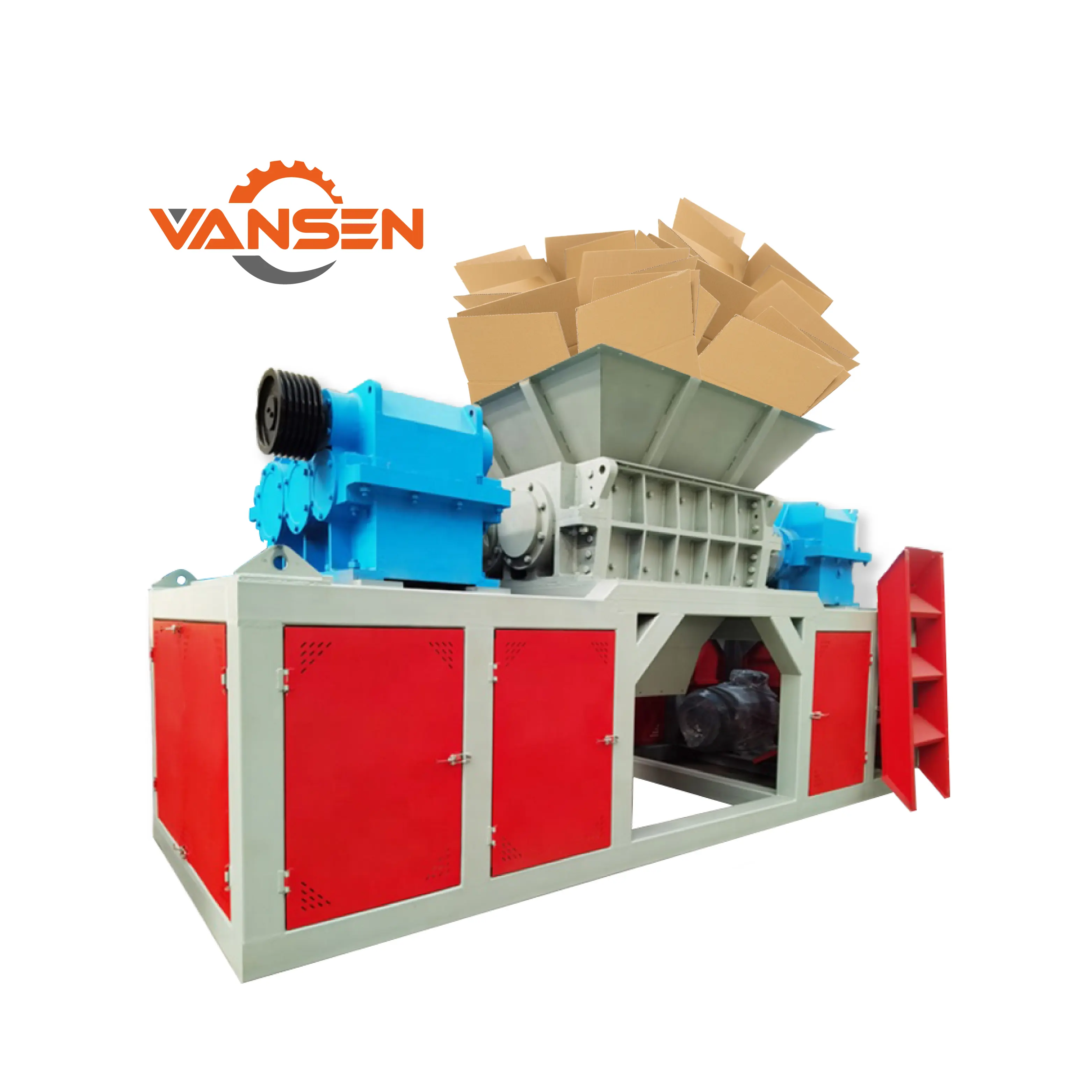 industrial paper double shaft shredder waste cardboard shredder recycling machine for sale