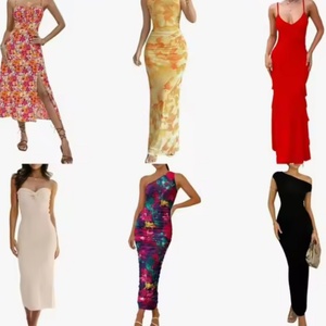 Vestidos de poliéster para mujer adulta al por mayor 2026, modelo de fábrica china, ropa en stock con descuento, envío rápido en fardos - Product Image 1