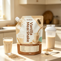 Pochette Doypack à bec verseur de 500g, format personnalisé, de qualité alimentaire, avec bouchon à vis, pour boisson protéinée à la vanille