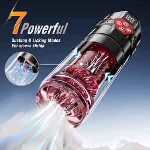 7 Thrusting Rotating Vibrating Sucking Licking LCD Adult Toys <strong>Mens</strong> Sex Toys Male Masturbator Penis Pump - Product Image 1