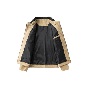 เสื้อโค้ทแฟชั่นผู้ชายสไตล์ญี่ปุ่นสำหรับฤดูใบไม้ผลิและฤดูใบไม้ร่วงโลโก้ออกแบบแบบอเมริกัน - Product Image 5