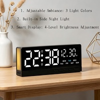 AIKS Multifunktionaler Ambiente-Lichtwecker RGB LED Nachtlicht Einschlafhilfe Dimmbare Tischuhr für Schlafzimmer Kinder Geschenk OEM ODM