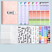 Carnet de budget A6 en cuir PU Macaron, organiseur de trésorerie avec serrure à combinaison, rechargeable à 6 anneaux, personnalisable avec logo