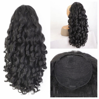 Extensions de queue de cheval pour femmes, 26 pouces de long, boucles souples et volumineuses, style Roman Roll Wave, avec cordon de serrage, texture Yaki, boucles spirales