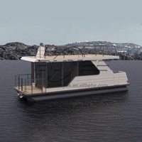 Yacht commercial le plus vendu, bateau ponton en aluminium de qualité supérieure avec cabine fermée pour le divertissement