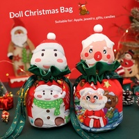 Nouveaux sacs cadeaux ronds en velours pour enfants avec imprimé de dessins animés de Noël, marque Qiaoding, vente en gros en provenance de Chine