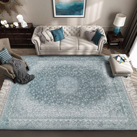 Tapis de salon imprimé vintage bleu