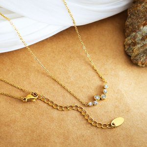 Collar de Zirconia con Colgante de Moda en Acero Inoxidable 316L, Chapado en Oro de 14k/18k, para Mujer, Venta al Por Mayor - Product Image 5