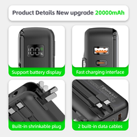 Batterie Li-Polymère Ultra-Compacte 20000mAh, Banque d'alimentation portable avec écran LCD, Adaptateur US/EU/UK/AU, Charge rapide, Sortie 22.5W