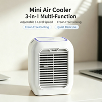 Ventilateur de climatisation portable mini tendance avec réservoir d'eau et lumière d'ambiance colorée pour la maison et l'extérieur