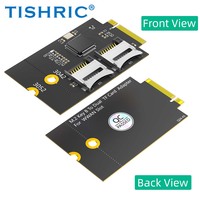 TISHRIC Dual TF Card ke M.2 NGFF Key B Adapter Board Mendukung M2 SSD 3042 3052 USB Bus Versi Baru Pengontrol Kartu M2 NGFF TF