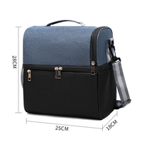 Sac isotherme coloré avec blocs de couleur et blocs réfrigérants - Boîte à lunch double couche anti-fuite pour hommes et femmes
