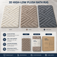 Tappetino da Bagno in Jacquard 3D 50x80cm, Ecologico, Antiscivolo, Assorbente, con Etichetta Privata e Confezione Personalizzata, Supporto OEM ODM