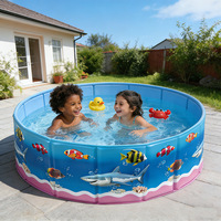 Nouvelle Arrivée Été : Piscine Gonflable Portable et Épaissie, Motif Monde Marin, Sans Gonflage, pour Enfants