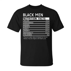 Camiseta con diseño de datos nutricionales para hombres negros, camiseta con diseño del mes de la historia negra - Product Image 2