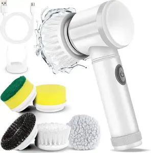 Electric cleaning brush high quality brush for cleaning wall with 5 replaceable brush heads