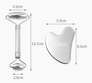 Strumento di <span class=keywords><strong>massaggio</strong></span> <span class=keywords><strong>viso</strong></span> dimagrante con Logo personalizzato silenzioso Anti-invecchiamento rullo di <span class=keywords><strong>pietra</strong></span> di giada e Set di Gua Sha massaggiatore per il <span class=keywords><strong>viso</strong></span> - Product Image 4