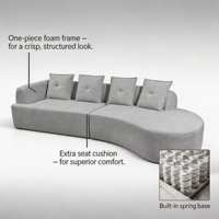 Modernes Minimalistisches Komprimiertes Sofa Gepolsterte Weiche Couch Platzsparend Verpackt Einfache Zollabfertigung