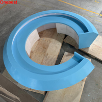 Table de réception de surface solide en Corian de couleur bleue