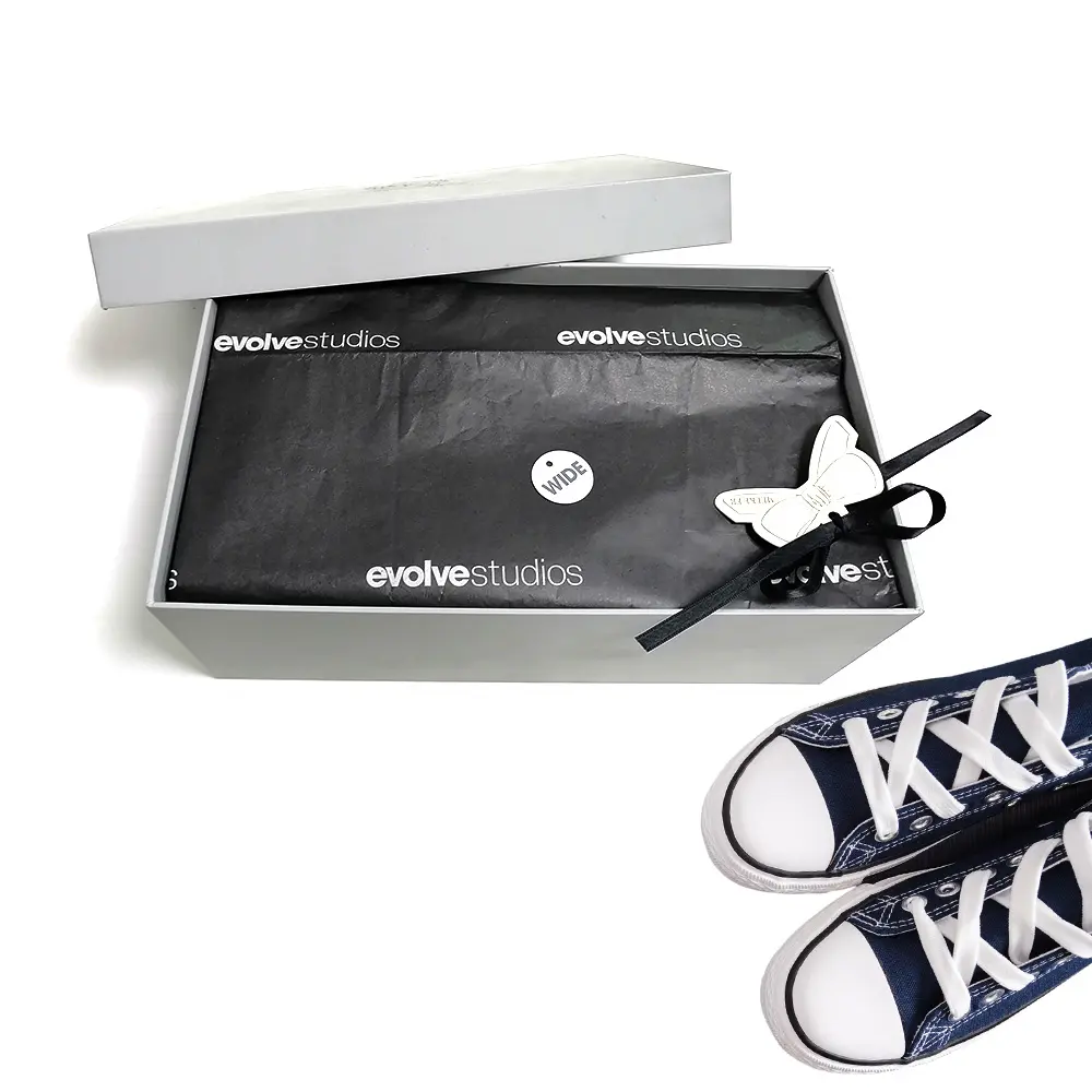 Benutzer definiertes Logo gedruckt gemustert schwarz grün Bulk Geschenk verpackung Blätter Baumwolle Party Pack dicken Schuh weichen Verpackung Produkt Seidenpapier
