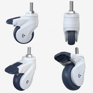 2,5 3 Zoll Geräuscharmes Medizinisches Lenkrad 2 Zoll Raddurchmesser und M12 Gewinde M8 M10 Rollen mit Bremse für Krankenhausgeräte - Product Image 3