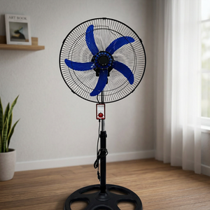 Ventilateur sur pied de 18 pouces avec 5 pales bleues, oscillant, hauteur réglable, moteur AC, commande mécanique pour le refroidissement domestique - Product Image 2