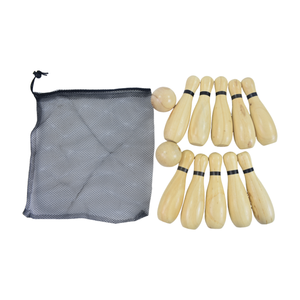 <span class=keywords><strong>Jeu</strong></span> de mini-<span class=keywords><strong>bowling</strong></span> en bois pour table, idéal pour les soirées en famille et les divertissements en extérieur - Product Image 2