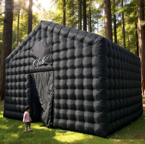 Tente de fête gonflable géante noire pour événements, discothèque portable avec LED, pour jardin commercial - Product Image 1
