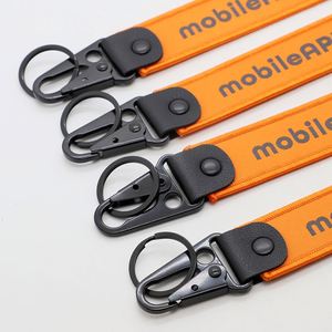 Porte-clés tissé personnalisé avec logo d'entreprise technologique et clip métallique pour cadeaux promotionnels, salons professionnels et conférences - Product Image 2