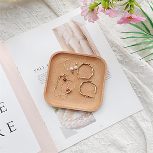 Solid Wood Tableware Small Mini Wooden <strong>Square</strong> <strong>Tray</strong> <strong>Dessert</strong> Plate Snack <strong>Tray</strong> for Parties Serving Dried - Product Image 4