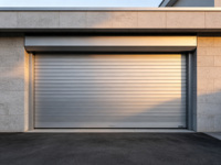 Porte à enroulement automatique en aluminium robuste et étanche, électrique avec dispositif de sécurité pour application extérieure