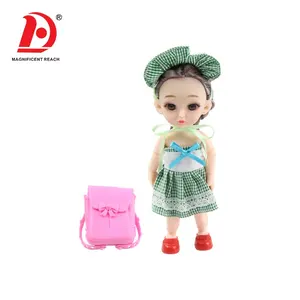 华大热卖高品质16厘米绿色连衣裙DIY娃娃漂亮13关节娃娃玩具套装