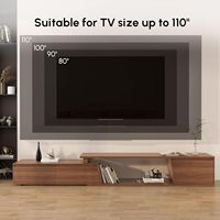 Support TV extensible en noyer, console TV pour le salon, centre de divertissement rectangulaire minimaliste avec 3 tiroirs