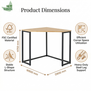 Meubles en bambou écologiques, <span class=keywords><strong>table</strong></span> d'angle en bambou, <span class=keywords><strong>table</strong></span> d'appoint gain de place, console d'angle scandinave pour la maison, décoration - Product Image 2