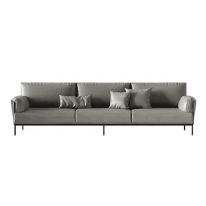 奢华简约北欧现代设计灰色真皮沙发3 4座休息室模块化转角沙发客厅沙发家用沙发