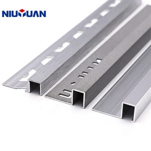 NIUYUAN Zuverlässiger Hersteller Maßgefertigte Moderne Aluminium-Keramikfliesen-Abschlussleisten Bordüren Eckenprofile - Product Image 1