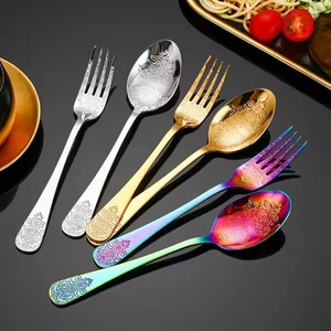 Juego de Cubiertos de Lujo de 4 Piezas al por Mayor, Juego de Cubiertos Occidentales con Patrón Dorado para Bodas - Product Image 6