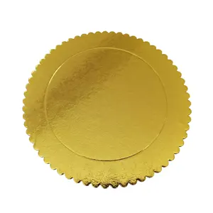 DIY Gold Cardboard Disposable Cake Bottoms round Base Stand for Desserts Pastries Grease Proof & Moisture Resistant Cake Tools