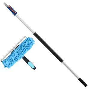 Car Cleaning Kit Telescopic Aluminum Extension Retractable Household Cleaning Rod Pole And Detachable Window Squeegee Set
