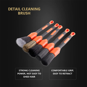 Set di spazzole per dettagli per Auto, Kit di pennelli per dettagli per capelli morbidi per cruscotto interno, ruote, presa d'aria e <span class=keywords><strong>pelle</strong></span> del sedile - Product Image 4