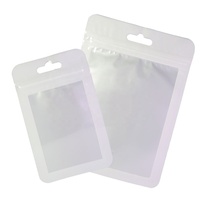 Sacs à fermeture éclair en mylar transparent à fente euro avant écologique Emballage en plastique encadré noir/blanc pour accessoires électroniques comestibles