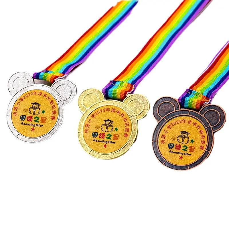 3d Logo Design Sport Blank Insert Goud Zilver Bronzen Award Medailles Winnaar Prijzen Voor Kinderen Wedstrijden Partij Medaille Plaquettes Trofee