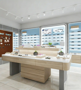 Magasin de vente au détail optique contemporain avec étagères ouvertes à niveaux et vitrines rondes éclairées - Product Image 2